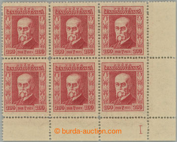 244283 - 1923 Pof.177 plate number, Jubilee 100h red, LR corner blk-o