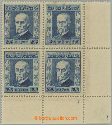 244286 - 1923 Pof.178 DČ, Jubilejní 200h modrá, pravý dolní roho