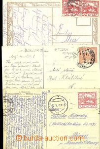 24430 - 1919 3 pcs of Ppc from first days II. and III. postal rate.,