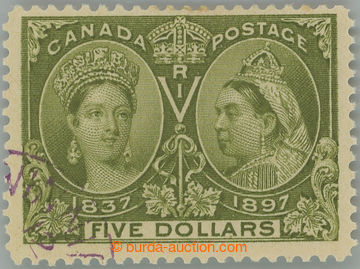 244308 - 1897 SG.140, Jubilejní $5 olivově zelená; pěkný upotře