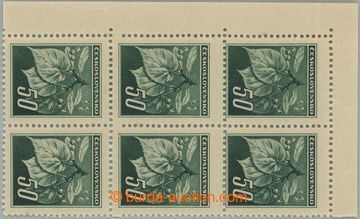 244371 - 1945 Pof.374, Lipové listy 50h zelená, levý horní rohov