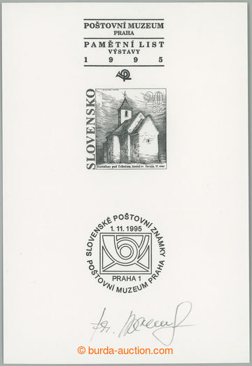 244381 - 1995 PT7, Kostolany, přítisk Poštovní muzeum Praha, sign