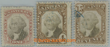 244383 - 1871-1872 Sc.R134, R136, R139, kolkové Washington 1C, 4C, 1