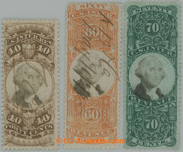 244386 - 1871-1872 Sc.R141-R143, kolkové Washington 40C, 60C a 70C; 