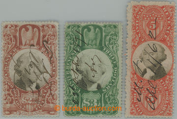 244388 - 1871-1872 Sc.R146, R147, R148, kolkové Washington $2.50C, $