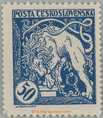 244408 -  Pof.29B, Lion Breaking its Chains 50h blue, type I., line p