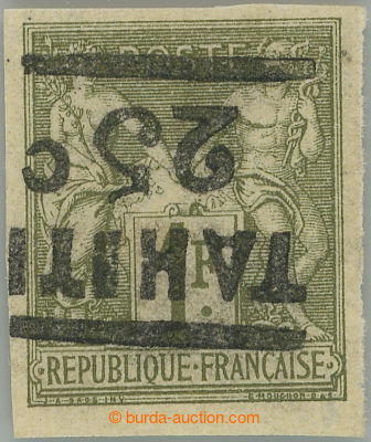 244470 - 1884 Yv.6a, overprint Allegory 25C/1Fr olive, overprint INVE