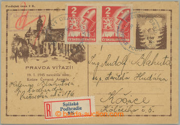 244523 - 1945 CDV73Pa, Košice-issue 1,50 Koruna on yellow paper, sen
