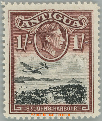 244556 - 1938-1951 SG.105ab, George VI. Airplane 1Sh with plate varie