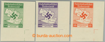 244571 - 1938 SUDETENDEUTSCHES NIEDERLAND MI.IB, IIB, IIIB, Mapa Šlu