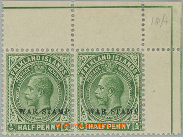 244585 - 1918-1920 SG.70cx, George V. ½P WAR TAX, right upper corner