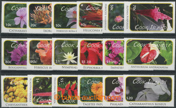 244698 - 2010 Mi.1618-1635, Flowers 10c-$20, complete long set; mint 