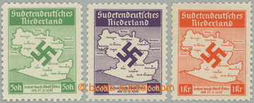244780 - 1938 SUDETENDEUTSCHES NIEDERLAND MI.IA, IIA, IIIA, Mapa Šlu