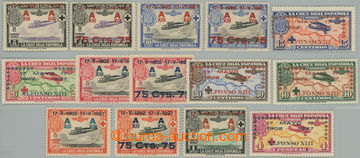 244821 - 1924 Mi.361-374, letecké 25. výročí korunovace krále Al