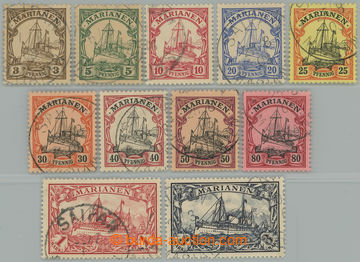 244857 - 1901 Mi.7-16, 18, Emperor´s Yacht, selection of 11 stamps f