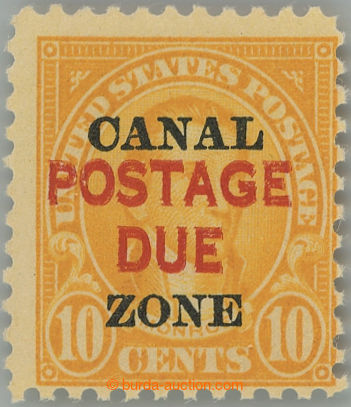 244879 - 1925 CANAL ZONE / SPRÁVA USA, Sc.J17a, 10C oranžová, pře