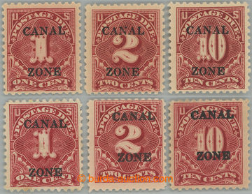 244880 - 1924-1925 CANAL ZONE / SPRÁVA USA, Sc.J12-J14, J18-J20, dv