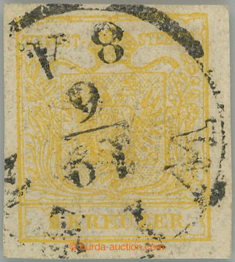 244900 - 1850 Ferch.1HPIII, Znak 1Kr kadmiumgelb s kruhovým raz. WIE