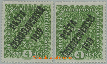 244920 -  Pof.50I, Coat of arms 4 Koruna light green, high size, comp