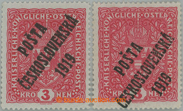 244922 -  Pof.49I, Coat of arms 3 Koruna light red, high size, comp. 