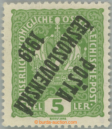 244934 -  Pof.34Pp, Crown 5h light green, inverted overprint, type II