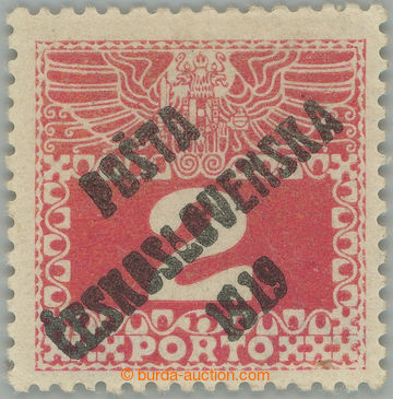 244952 -  Pof.65, Large numerals 2h red, overprint type III.; very ni