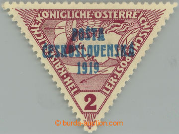 245011 -  Pof.55, Triangle 2h brown-red, overprint type II.; hinged, 