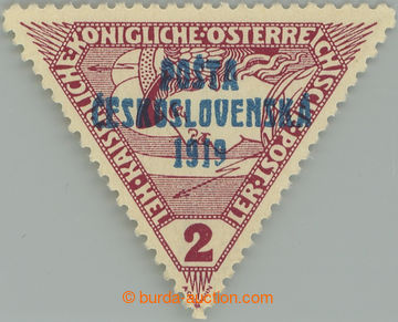 245014 -  Pof.55, Triangle 2h brown-red, overprint type I.; superb, e