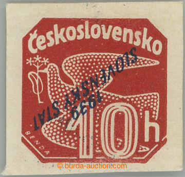 245034 - 1939 Sy.NV5 Pp, overprint 10h red-brown with INVERTED OVERPR