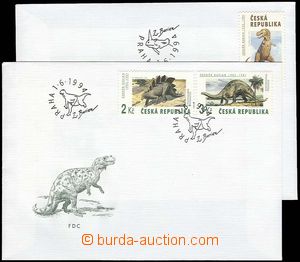 24504 - 1994 FDC Prehistoric Dinosaurs with stamp. Pof.42-44, c.v.. 