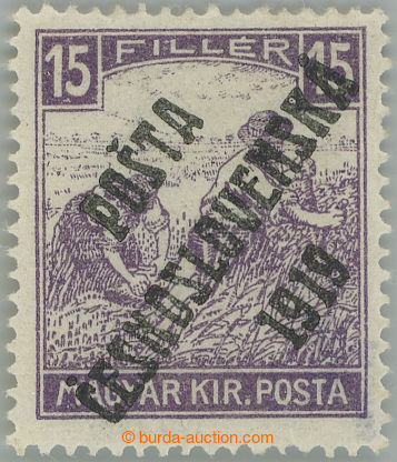 245068 -  Pof.100, White numerals 15f violet, overprint type IV.; hin