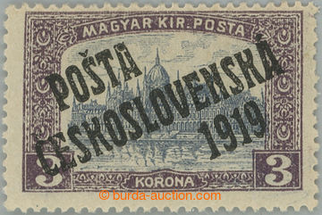 245085 -  Pof.116, 3 Koruna violet / grey, overprint type I.; hinged,