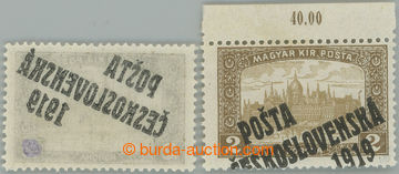 245091 -  Pof.115Ob, 2 Koruna brown, 2 pcs of, 1x with full overprint