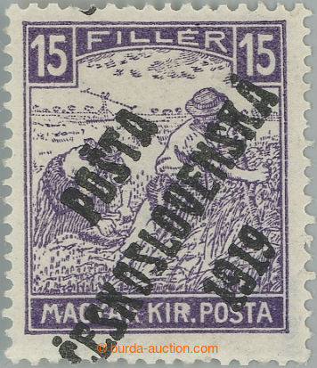 245115 -  Pof.100, White numeral(s) 15f violet, overprint type II.; h