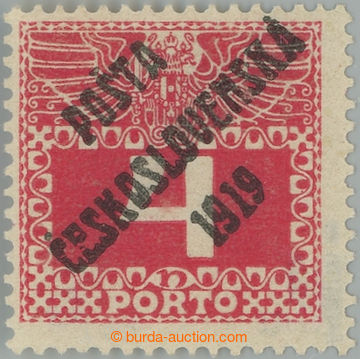 245132 -  Pof.66, Large numerals 4h red, overprint type I.; hinged, e