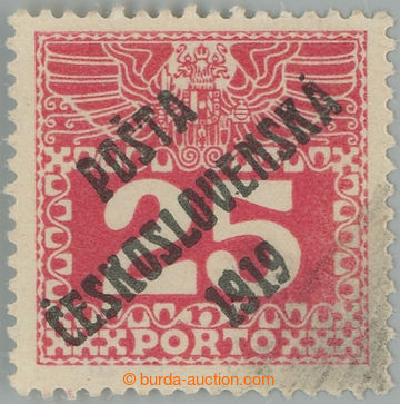 245144 -  Pof.69, Large numerals 25h red, overprint type III.; hinged