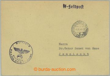 245190 - 1944 SS FIELD-POST / letter to Jemniště, violet straight l