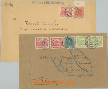 245313 - 1919 sestava 2ks dopisů adresovaných do Švýcarska v I. a