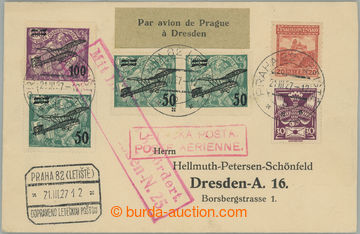 245355 - 1927 1. let PRAHA - DRAŽĎANY, dopis zaslaný 1. letem do N