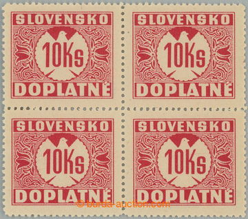 245361 - 1939 Sy.D11Xy, 10 Koruna red (I) without watermark as blk-of