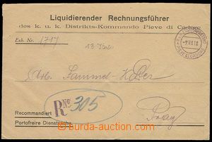 24540 - 1918 EPA Pleve di Cadore/a/ 9.VII.18 na služební obálce s