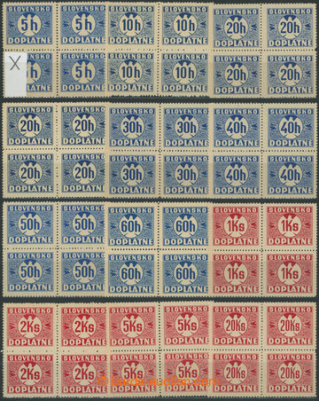 245421 - 1939 ČTYŘBLOKY / selection of 19 pcs of bloks of four vari