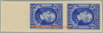 245430 - 1939 Sy.NZ25N, Hlinka 5h modrá, svislá nezoubkovaná 2-pá