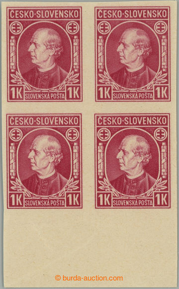 245433 - 1939 Sy.NZ24Nb, Hlinka 1K červená ČESKO-SLOVENSKO, nezoub