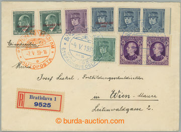 245486 - 1939 R-dopis adresovaný do Vídně, s bohatou frankaturou s