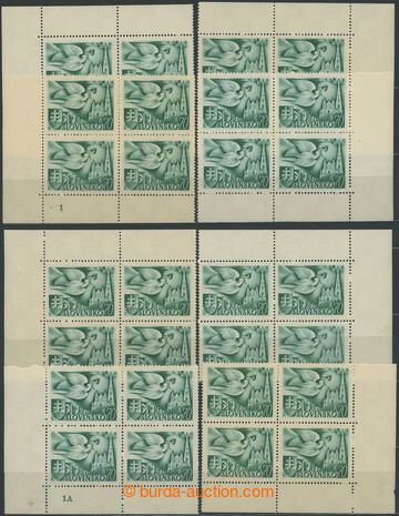 245520 - 1942 Sy.72-74, Postal Congress 70h - 2 Koruna, selection of 