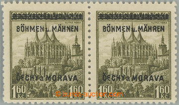 245543 - 1939 Pof.13 plate variety, Kutná Hora 1,60CZK yellow-green,