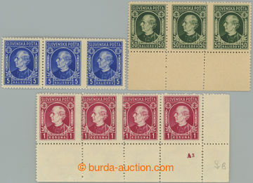 245576 - 1939-1944 Sy.25A, 29A, 30YA, Hlinka 5h modrá, 50h zelená a