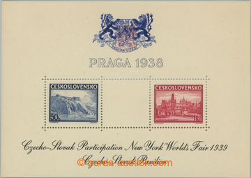 245600 - 1939 AS4d, aršík Praga 1938, modrý znak, černý text, v�