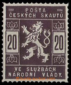 24561 - 1918 hnědý ZT 20h, lesklý lep, Pof.SK2, luxusní, kat. 30